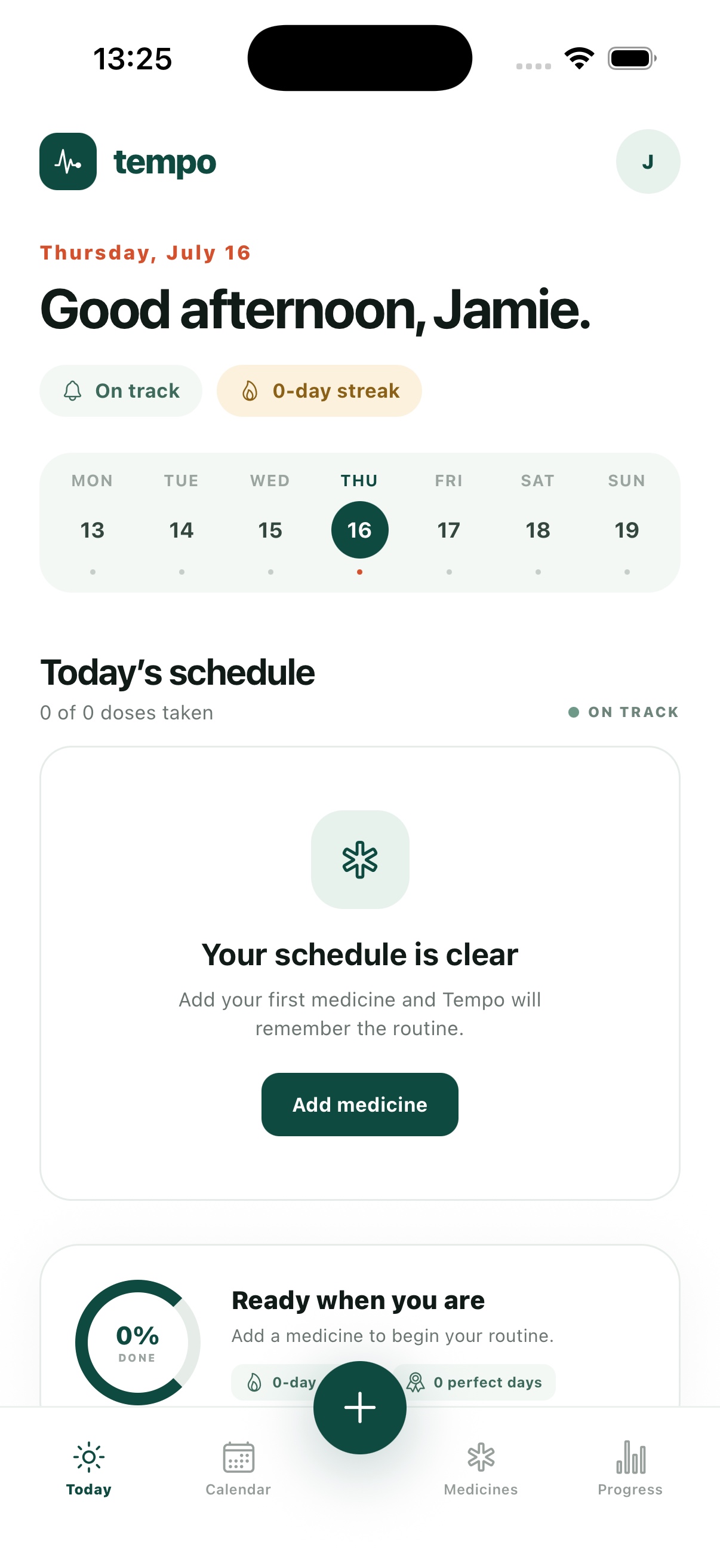 ReMed Today screen